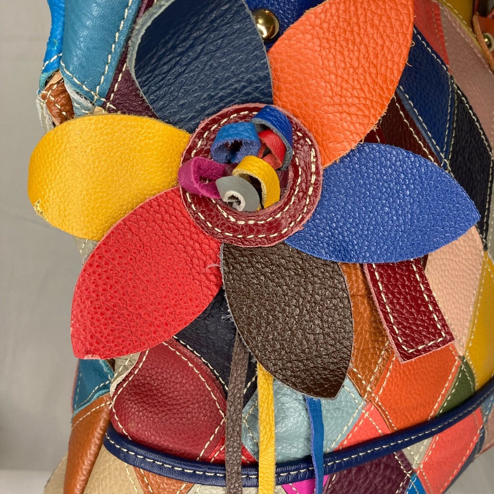 Multicolor Patchwork Shoulder Bag - image 3